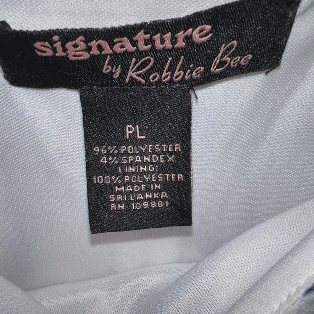 🗻- NWT Signature by Robbie Bee sz Large petite Blue & White Floral Textured… - Picture 4 of 7